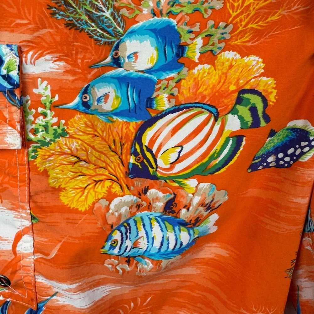 Polo Ralph Lauren Men's‎ Swim Trunks M Orange Tropical Fish Coral Beach Swimwear